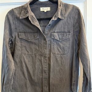 Madewell Black Button-Up Shirt